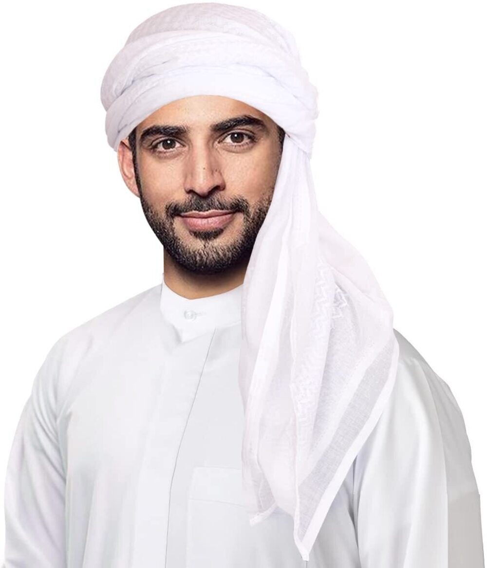 5280 Keffiyeh Arab Head Scarf Sheikh Muslim Turban Saudi Dubai Headwear